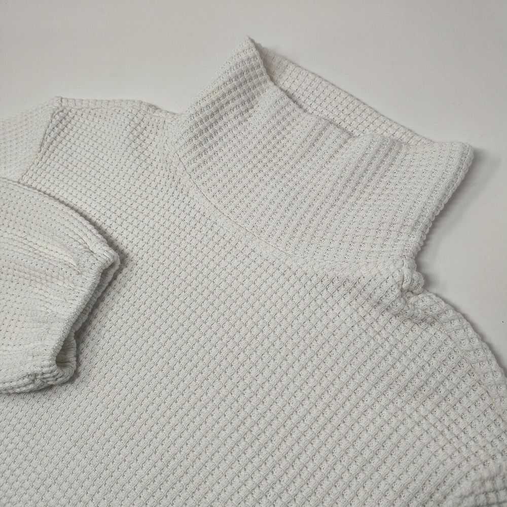 FAHERTY - Maude Turtleneck Waffle Knit Pullover Sweatshirt - Women's Medium $198